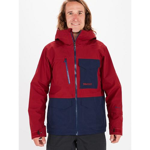 Marmot Ski Jacket Dark Red NZ - Carson Jackets Mens NZ5092841